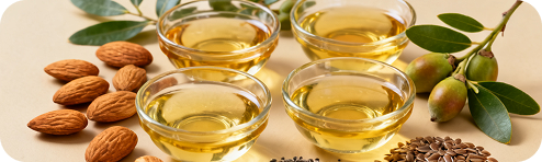 Sweet Almond, Jojoba, Chia and Linseed Oils